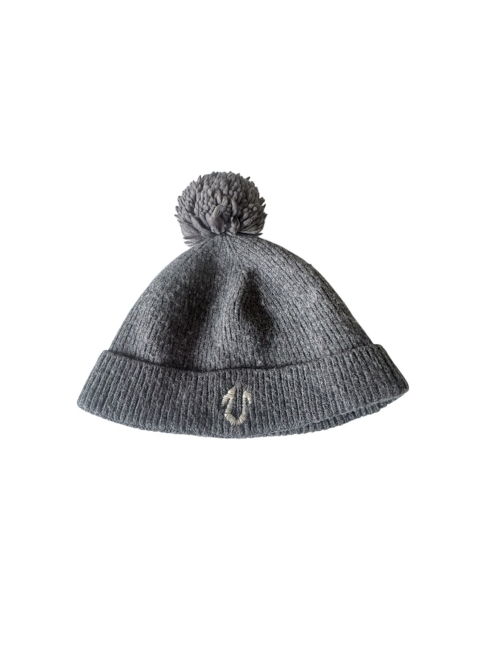 True Religion Knit Watchcap with Pom Cashmere/Lambswool/Angora/Cotton